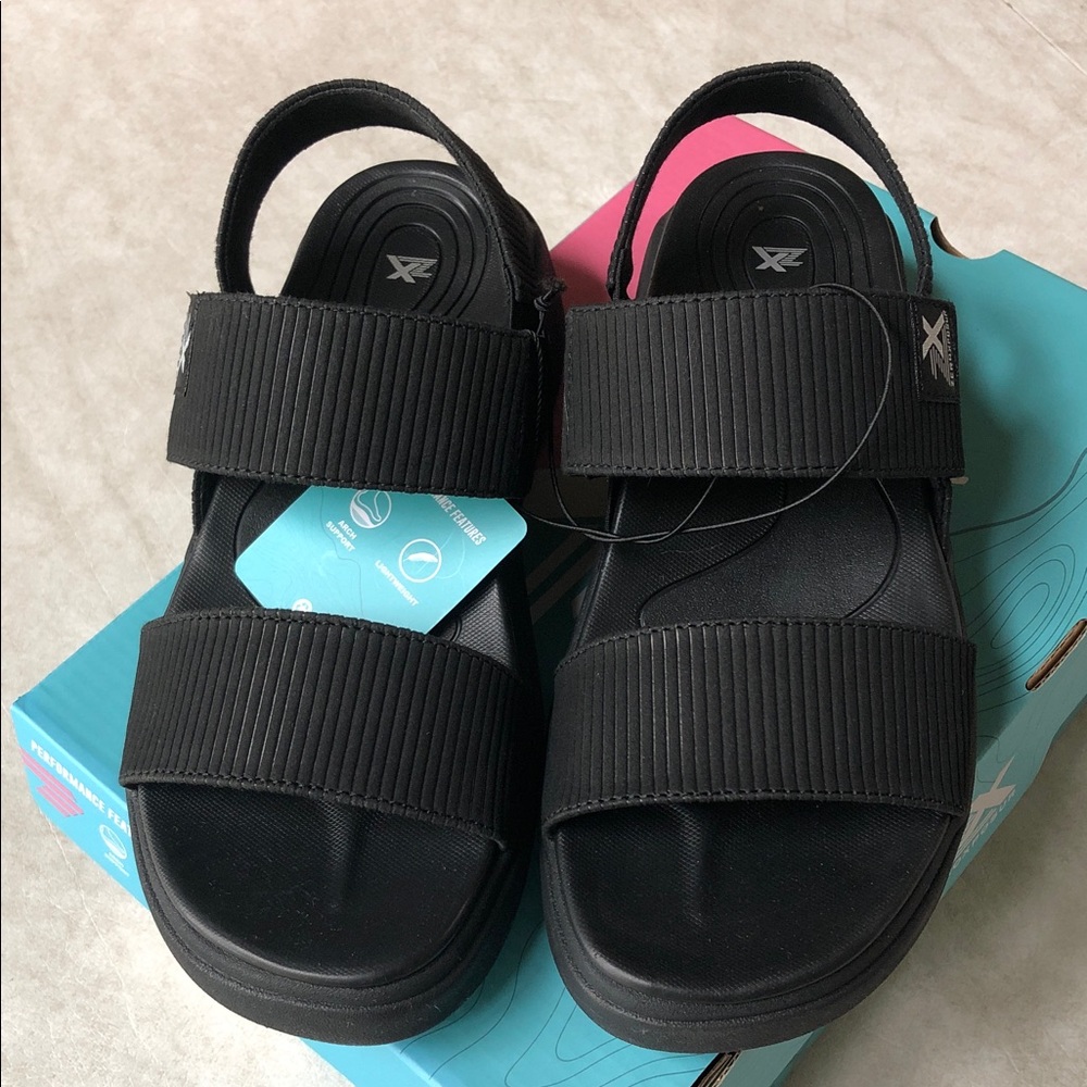 ZeroXposure Woman’s Julianna Sandals Shoes Arch Support Lightweight Blk Size 6.5